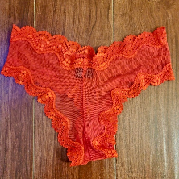 Victoria's Secret Other - VTG Victoria's Secret Sexy Little Thing Red Lace Trim panty Medium